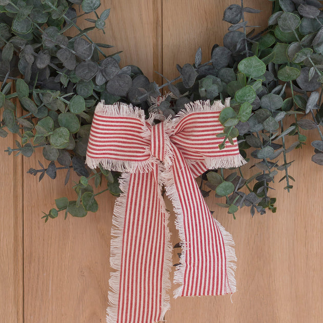 Wide Red & White Piping Stripe Ribbon - 3m Pack