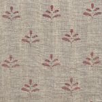 Hand-printed Indian Red Leaf - Light Rustic Linen – 316R