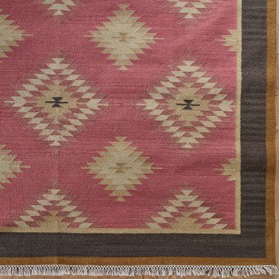Sample - Hand-woven Wool Kilim - Shimla Rose - Medium