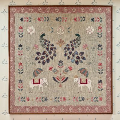 Framed Embroidered Wallhanging - Indian Wedding
