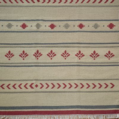 Hand-woven Wool Kilim - Blue Cadiz  - Small