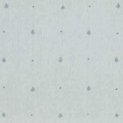 Duck Egg Embroidered Blue Leaf  121 - Seconds Various Size Cut Panel Pieces
