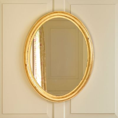 Gold Leaf Carved Oval Mirror
