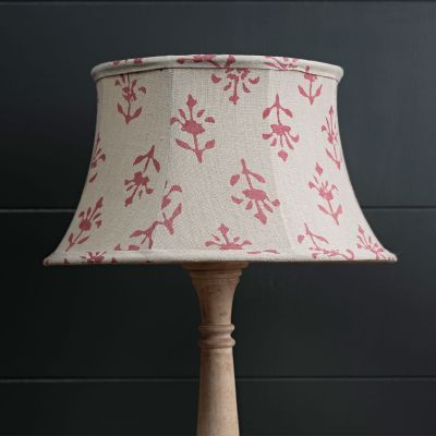 Indian Red Moonflower 14" Framed Linen Lampshade