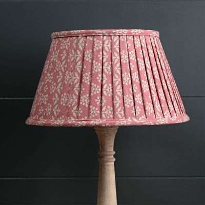 Rose Sprig 14" Pleated Linen Lampshade