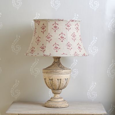 Indian Red Moonflower 16" Framed Linen Lampshade