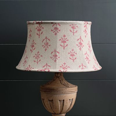 Indian Red Moonflower 16" Framed Linen Lampshade