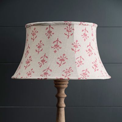 Indian Red Moonflower 18" Framed Linen Lampshade