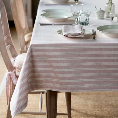 Pale Rose Cambridge Stripe Tablecloth - Small