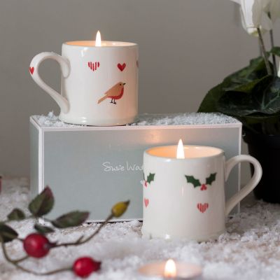 Christmas - Scented Candles in Espresso Mugs Gift Set