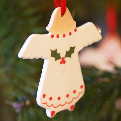 Holly Angel Christmas Decoration