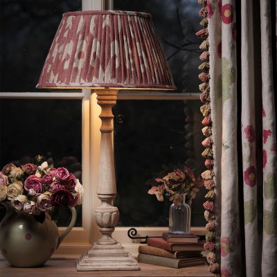 Red Sacha 18" Pleated Linen Lampshade