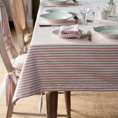 Red Ivory Stripe Tablecloth - Large