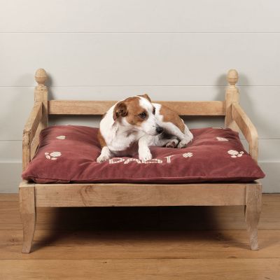 Luxury Rusty Rose Velvet Dog Bed Mattress