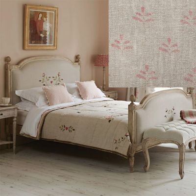 Ex-Display - Upholstered King Size Full Bed in Indian Red Leaf