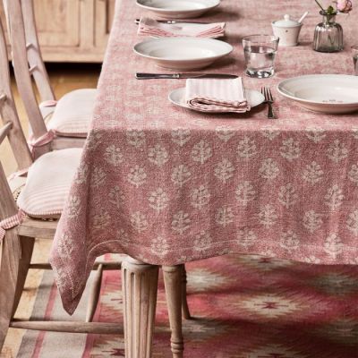 Red Earth Megha Rustic Linen Tablecloth - Large/Wide